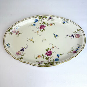 Castleton China Sunnyvale Platter 16" x 11" Made In USA Beautiful Cottage Floral
